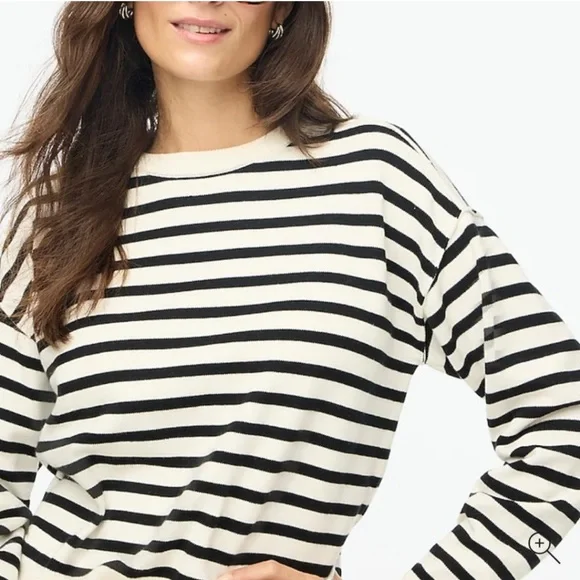NWT J. Crew Striped Cotton Sweater Pullover Crew Classic Fisherman Nautical XL - Picture 3 of 13
